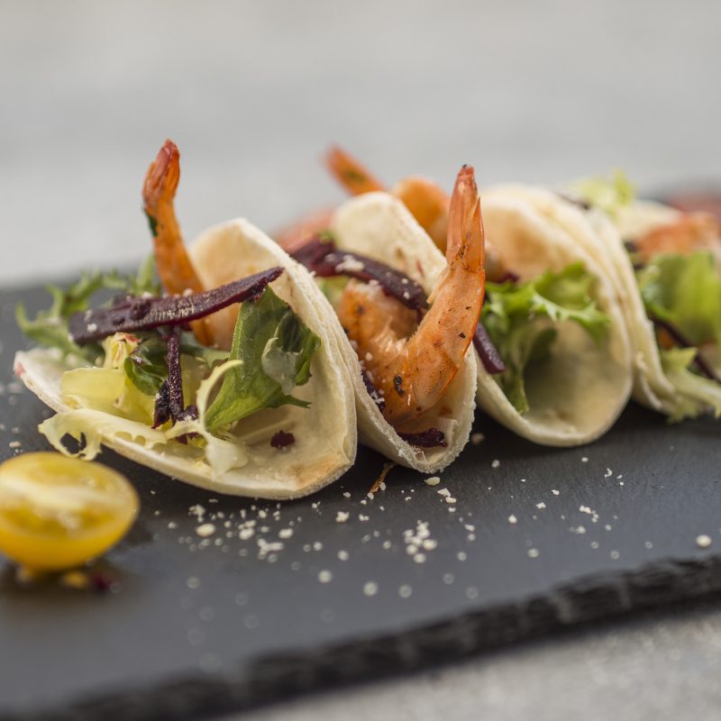 close up shrimp dish