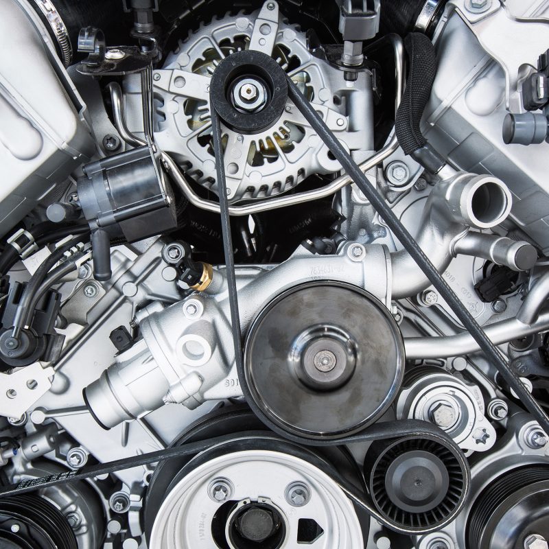 Car Engine - Modern powerful car engine(motor unit - clean and shiny